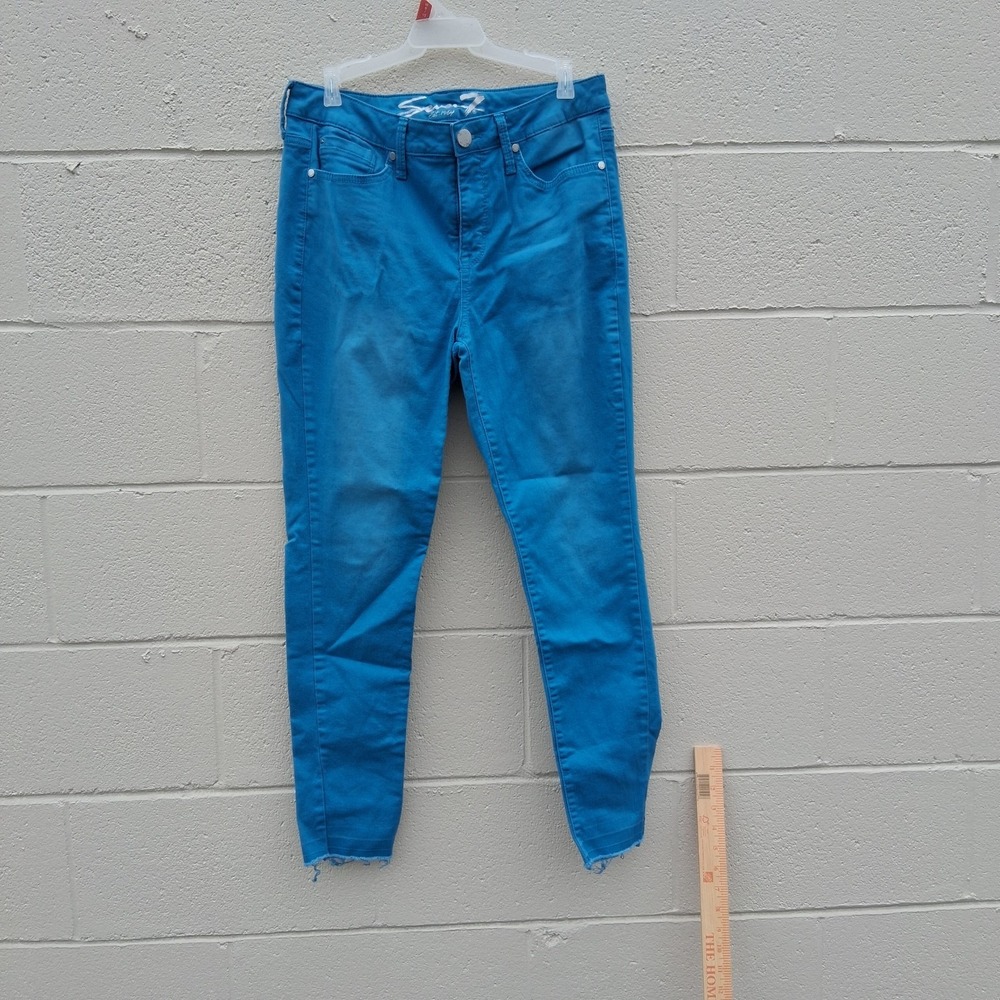 Seven 7 for all Mankind Jeans Women's 10 Peacock Blue‎ Ankle Length